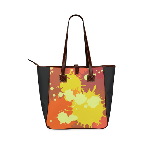 Summer Orange Yellow Splash Painting Classic Tote Bag (Model 1644)