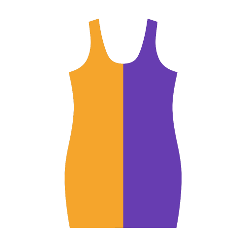 Only Two Colors: Orange - Violet Lilac + crazy splashes Medea Vest Dress (Model D06)