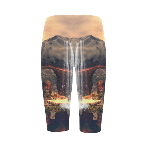 Awesome seascape Hestia Cropped Leggings (Model L03)