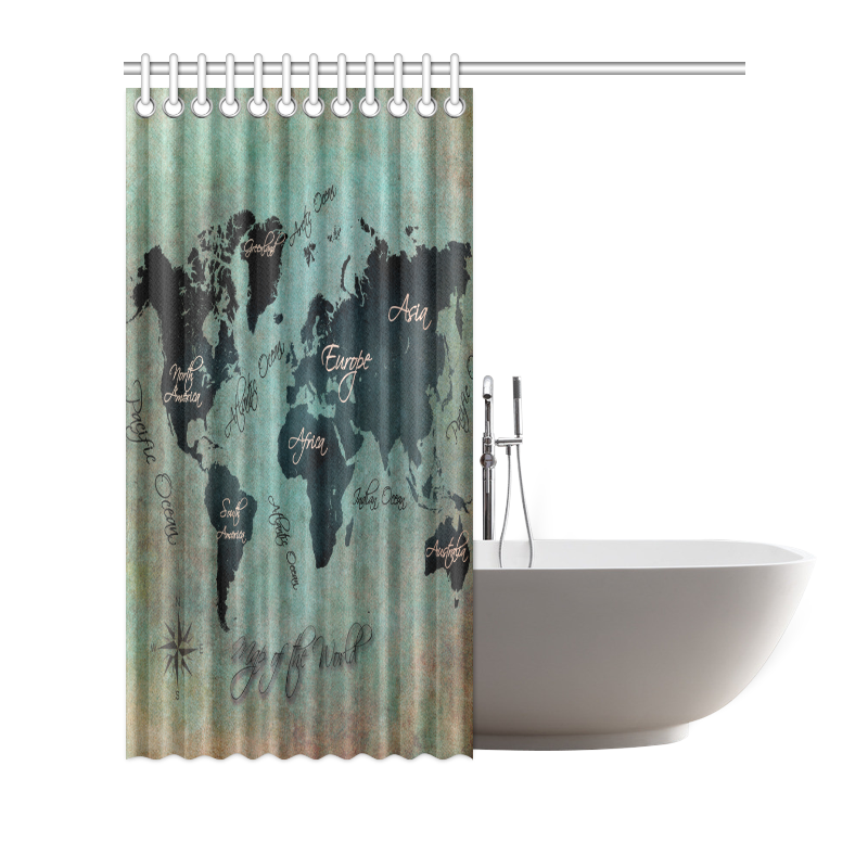 world map Shower Curtain 72"x72" ID D457632