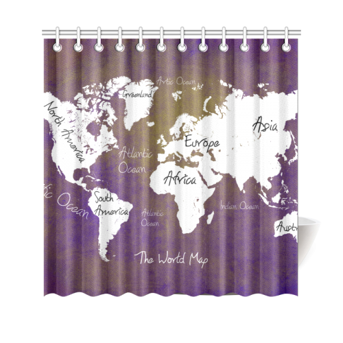 world map Shower Curtain 69"x70"