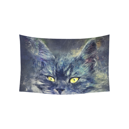 cat Cotton Linen Wall Tapestry 60"x 40"