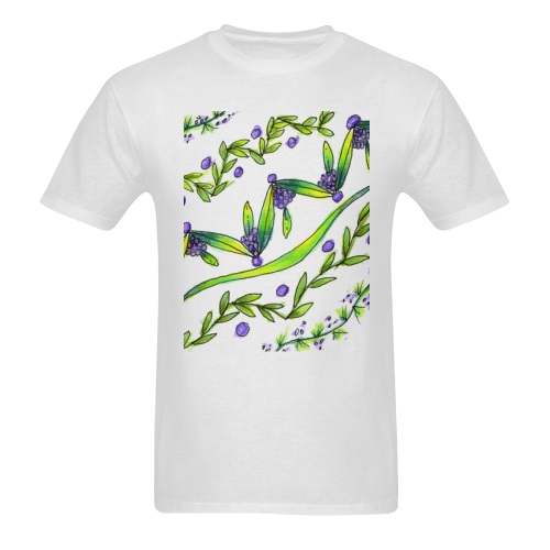 Dancing Greeen, Purple Vines, Grapes Zendoodle Sunny Men's T- shirt (Model T06)