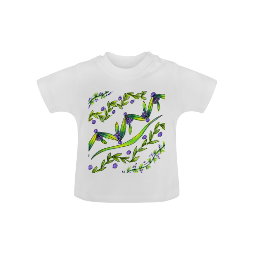 Dancing Greeen, Purple Vines, Grapes Zendoodle Baby Classic T-Shirt (Model T30)