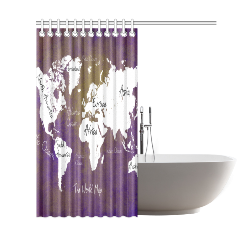 world map Shower Curtain 69"x70"