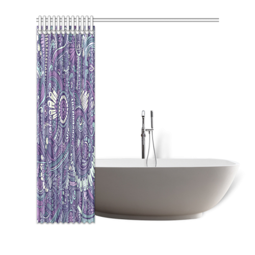 zz0102 purple hippie flower pattern Shower Curtain 66"x72"