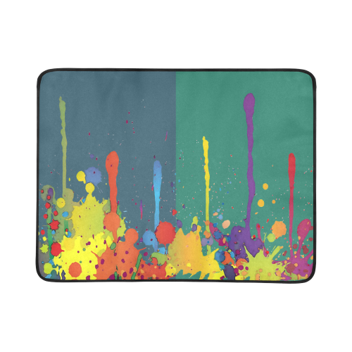 Crazy multicolored running SPLASHES Beach Mat 78"x 60"