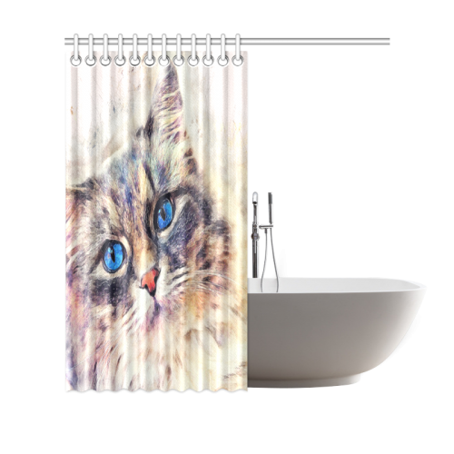 cat Shower Curtain 69"x70"