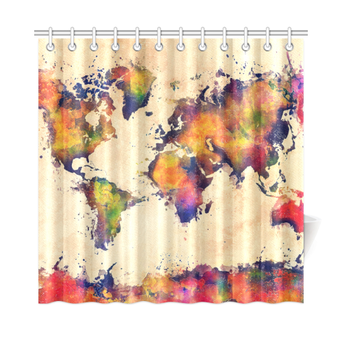 world map Shower Curtain 72"x72"