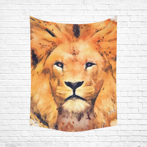 lion Cotton Linen Wall Tapestry 60"x 80"