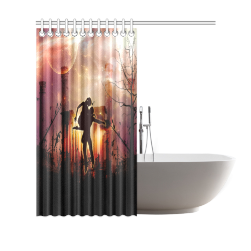Dancing couple in the night Shower Curtain 69"x70"