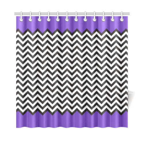 HIPSTER zigzag chevron pattern black & white Shower Curtain 72"x72"