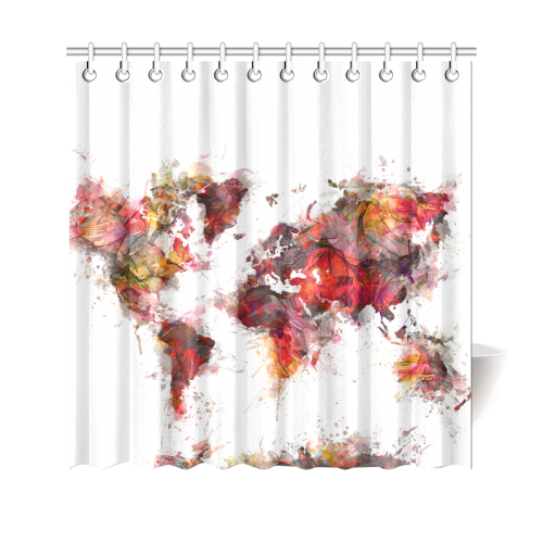 world map Shower Curtain 69"x70"