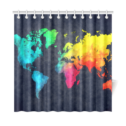 world map Shower Curtain 72"x72"