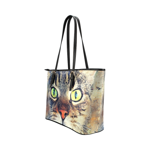 cat Leather Tote Bag/Large (Model 1651)