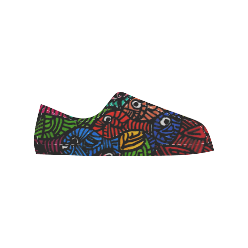 Something is Fishy Women's Classic Canvas Shoes (Model 018)