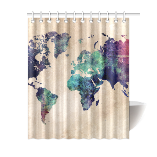 world map Shower Curtain 60"x72"