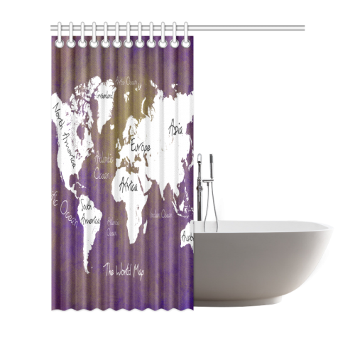 world map Shower Curtain 72"x72"