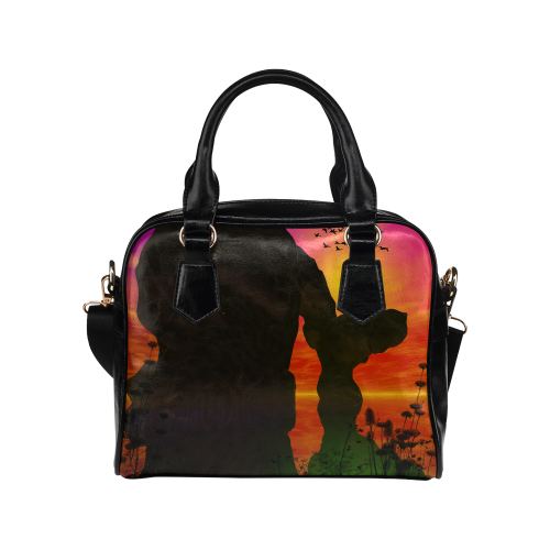 Wonderful sunset over the sea Shoulder Handbag (Model 1634)