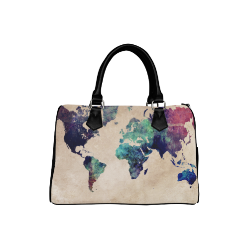 world map 5 Boston Handbag (Model 1621)