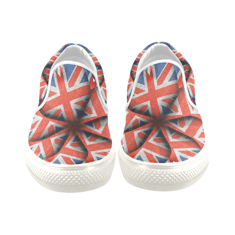 England Flag Patterned Men�s Unusual Slipon Canvas Shoes