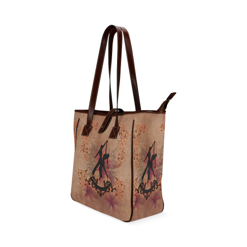 Wonderful dancing couple with floral elements Classic Tote Bag (Model 1644)