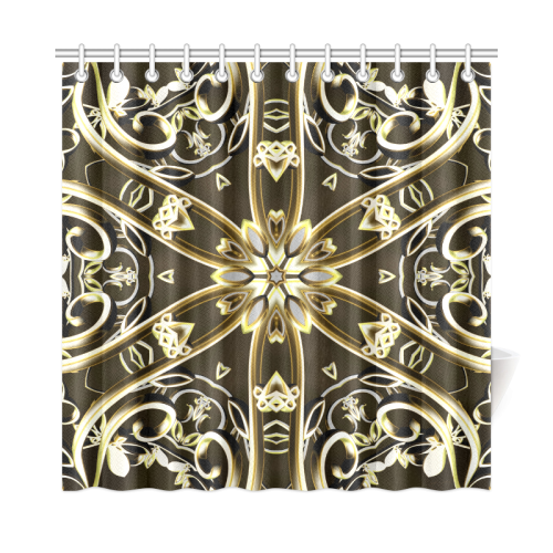 Golden Bands of Light Shower Curtain 72"x72"