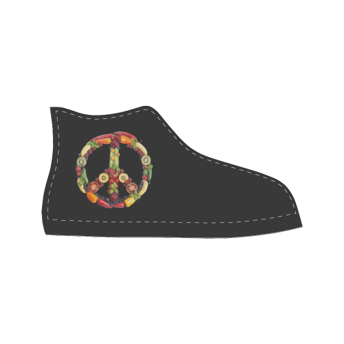 Peace Vegan Fruits Vegetables Symbol Women's Classic High Top Canvas Shoes (Model 017)