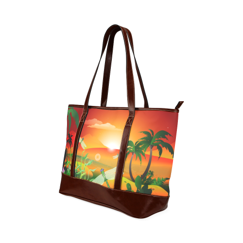 Cartoon fantasy world with dragonflies Tote Handbag (Model 1642)