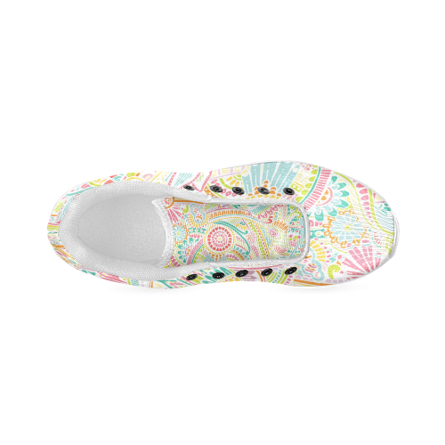 zz0101 pink hippie flower watercolor pattern Women’s Running Shoes (Model 020)