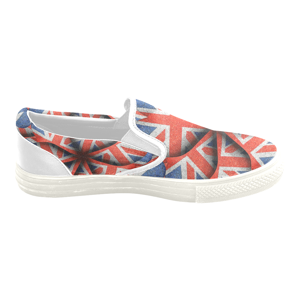 England Flag Patterned Men�s Unusual Slipon Canvas Shoes