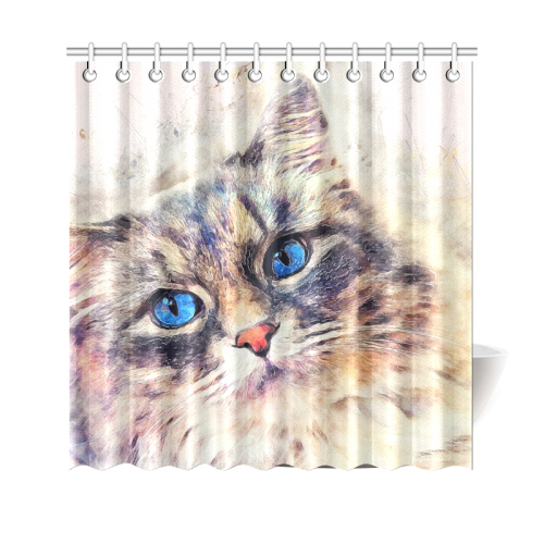 cat Shower Curtain 69"x70"