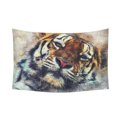 tiger Cotton Linen Wall Tapestry 90"x 60"