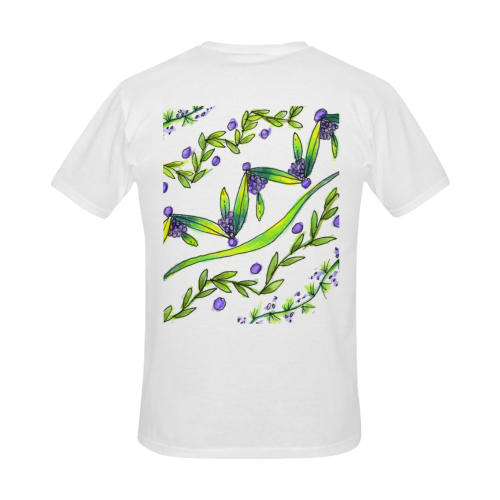 Dancing Greeen, Purple Vines, Grapes Zendoodle Men's Slim Fit T-shirt (Model T13)