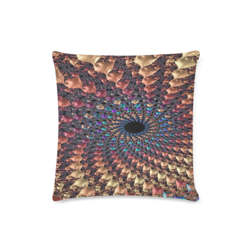 Time travel through this spiral fractal Custom Zippered Pillow Case 16"x16" (one side)