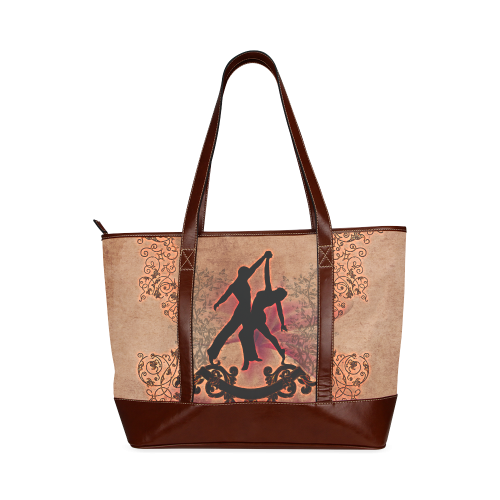 Wonderful dancing couple with floral elements Tote Handbag (Model 1642)