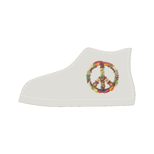 Peace Vegan Fruits Vegetables Symbol Women's Classic High Top Canvas Shoes (Model 017)