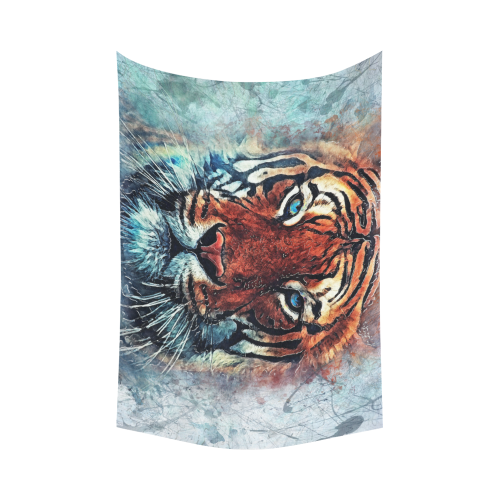 tiger Cotton Linen Wall Tapestry 90"x 60"