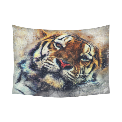 tiger Cotton Linen Wall Tapestry 80"x 60"