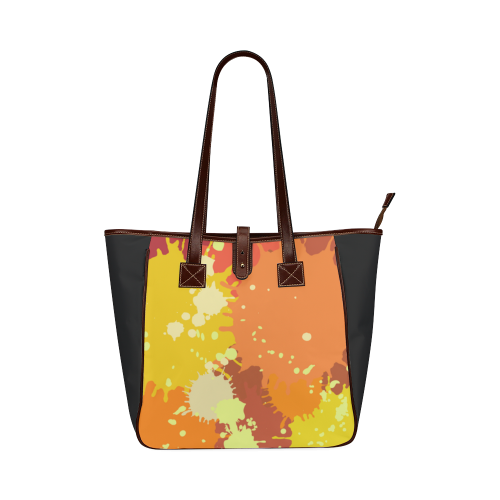 Summer Orange Yellow Splash Painting Classic Tote Bag (Model 1644)