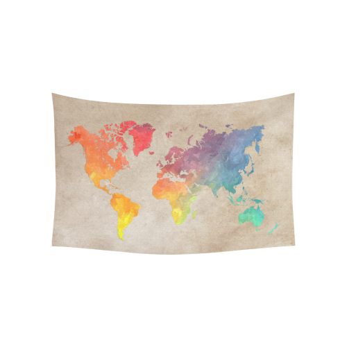 world map Cotton Linen Wall Tapestry 60"x 40"