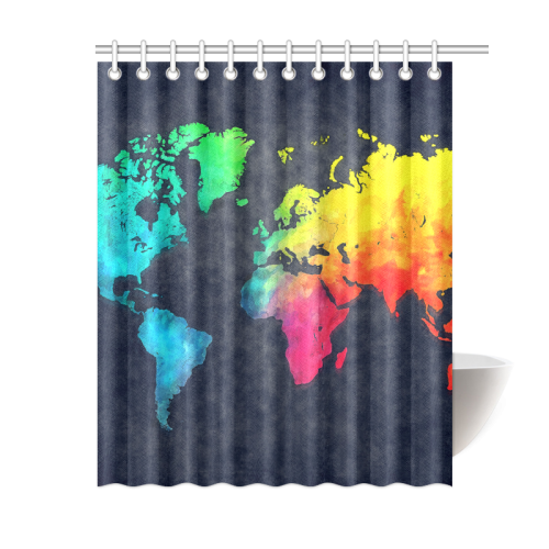 world map Shower Curtain 60"x72"