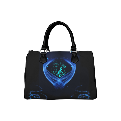 Blue clef with glowing butterflies Boston Handbag (Model 1621)