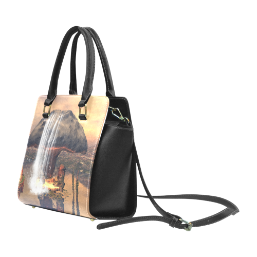 Awesome seascape Rivet Shoulder Handbag (Model 1645)