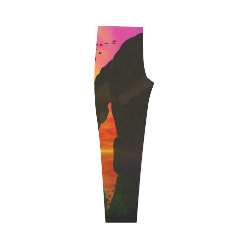 Wonderful sunset over the sea Capri Legging (Model L02)