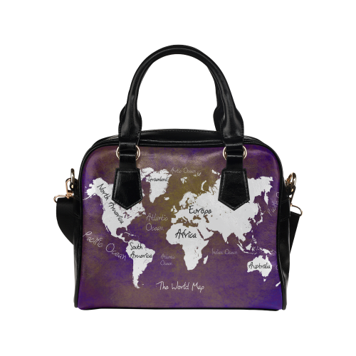 world map 1 Shoulder Handbag (Model 1634)