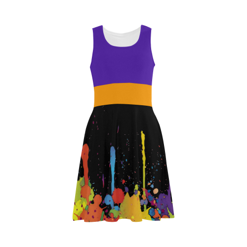 Crazy multicolored running SPLASHES + Orange Violet Atalanta Sundress (Model D04)