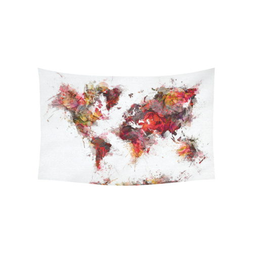 world map Cotton Linen Wall Tapestry 60"x 40"