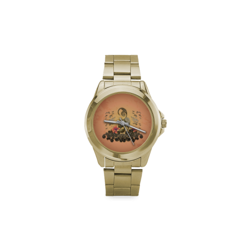 Wonderful key notes with floral elements Custom Gilt Watch(Model 101)