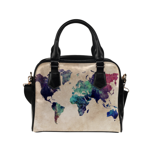 world map 5 Shoulder Handbag (Model 1634)